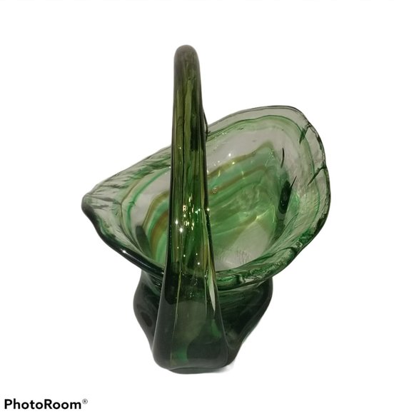 Sooner Glass Centerpiece Bowl Green & Clear Glass - Picture 3 of 4